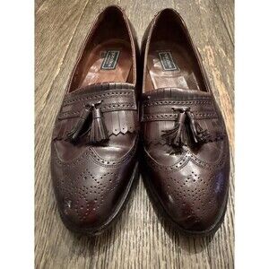 Nordstrom Wingtip Loafers Shoes Mens Size 13 D/B Brown Red Tassels with Trees